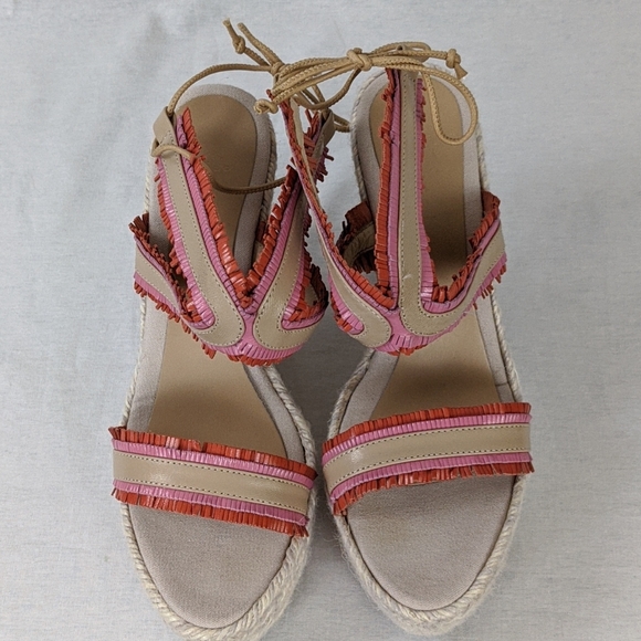 MANEBI FRINGED ESPPDRILLE WEDGE SANDALS